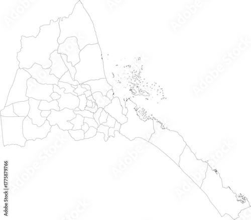 ERITREA MAP with its administrative divisions and regions