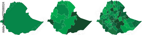 ETHIOPIA MAP with its administrative divisions and regions