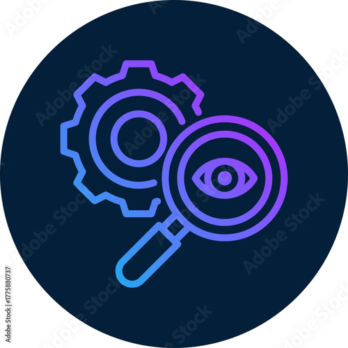 Inspection icon for audit, business, website, application, printing, document, poster design, etc