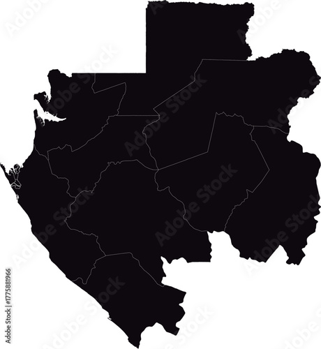 GABON MAP with its administrative divisions and regions