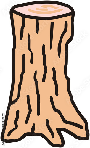 Cute Tree Stump Icon: Nature Wood Element Design