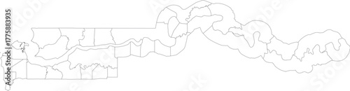 GAMBIA MAP with its administrative divisions and regions