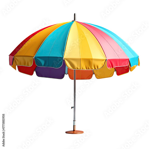 Colorful umbrella, segmented in rainbow spectrum