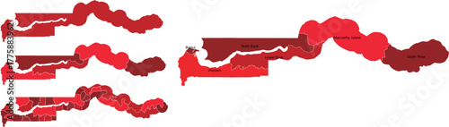 GAMBIA MAP with its administrative divisions and regions
