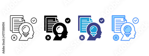 Hypothesis icon set multiple style collection