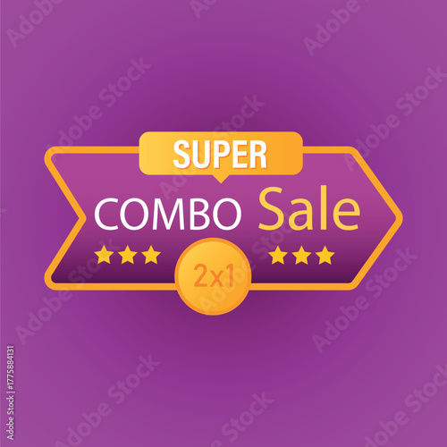 Super sale combo offers vector banner template design sale tag banner poster flyer