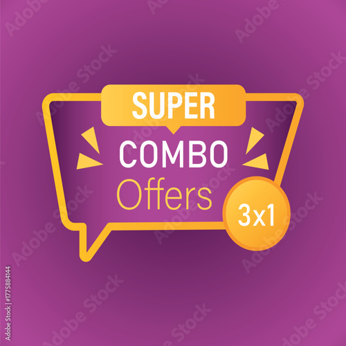 Super sale combo offers vector banner template design sale tag banner poster flyer