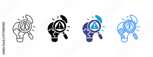 Identification icon set multiple style collection