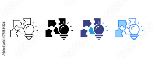 Problem Solving icon set multiple style collection