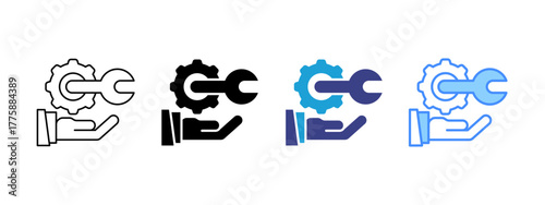 Service  icon set multiple style collection