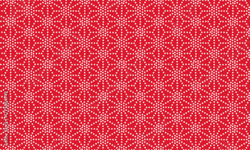 紅白のめでたいパンチングメタル麻の葉模様　ベクター