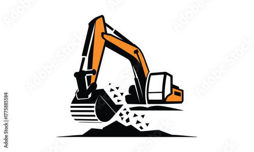 Heavy equipment excavator dig