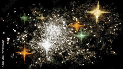 An abstract depiction of a cosmic scene, featuring glowing stars and nebulous formations, creating a sense of wonder and the vastness of space.