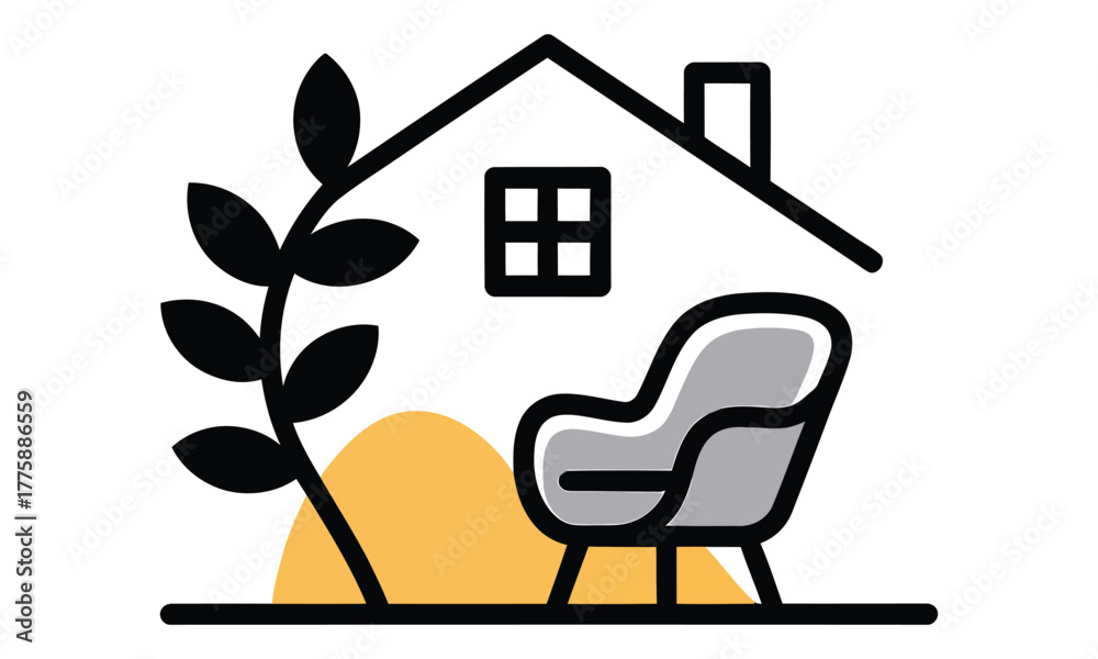 Fototapeta premium Home comfort and nature icon