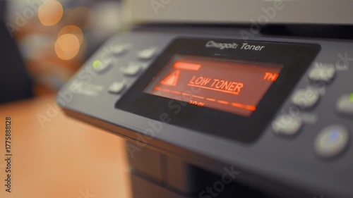 Printer Display Showing Low Toner Warning