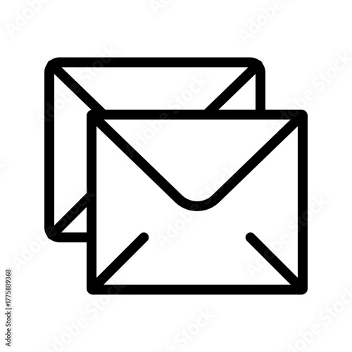 Multiple Email icon set featuring inbox management, bulk messages, communication, notifications, and digital correspondence in a clean modern line design