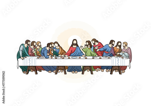 The Last Supper: Jesus and His Disciples Sharing a Meal.