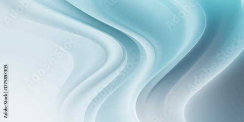 Smooth blue silk texture with abstract flowing wave design and soft light pattern