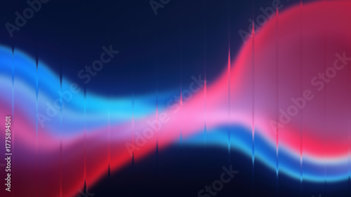 Abstract Blue and Pink Glass Gradient with Soft Glossy Texture on Black Background – Modern Fluid Motion Design