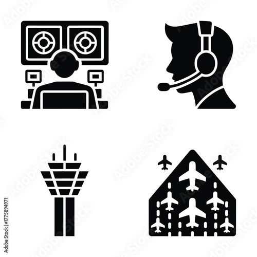 Air traffic control icons