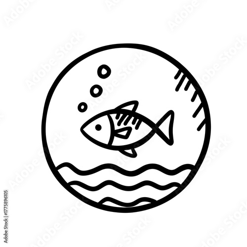 Рыба в воде, символизирует водную экосистему