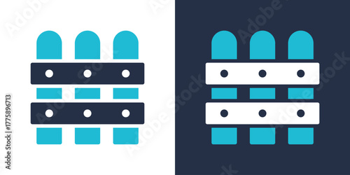 Fence Icon Set Multiple Style Vector Illustration 