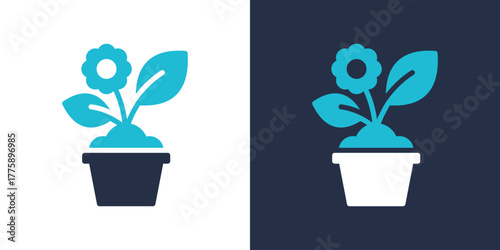Planter Box Icon Set Multiple Style Vector Illustration 