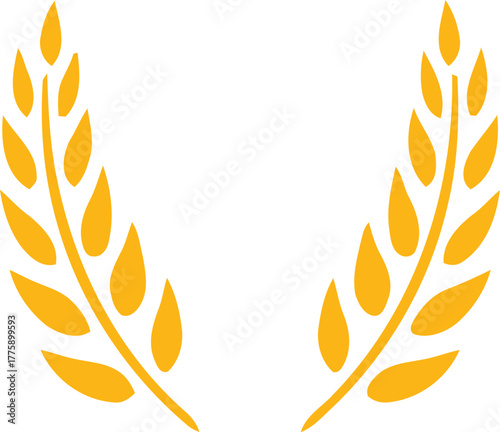 Growing plant agriculture wheat grain vector illustration with logo template inspiration, organic farm seed, cereal crop, golden field symbol for food branding and farming