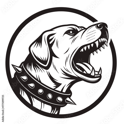 Aggressive hound head logo