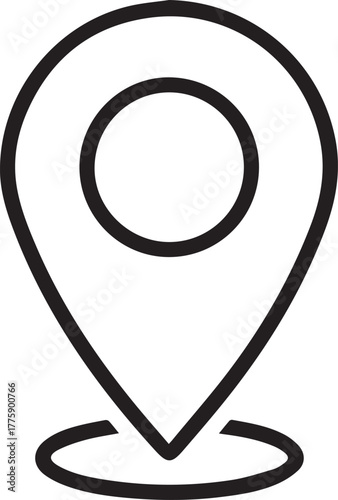 Sleek location icon vector for modern map design, ideal for travel apps and website navigation, pinpoint your next adventure with this simple yet elegant marker