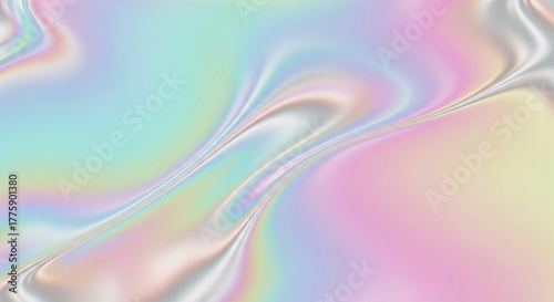 Wallpaper Mural Iridescent Liquid Flow with Pastel Rainbow and Holographic Effects Torontodigital.ca
