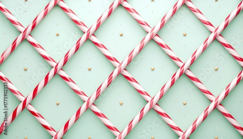 Candy Cane Pattern – Christmas Abstract Seamless Background