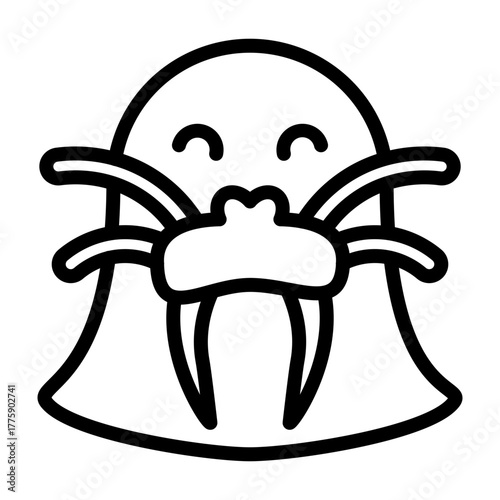 Walrus Vector Line Icon Design
