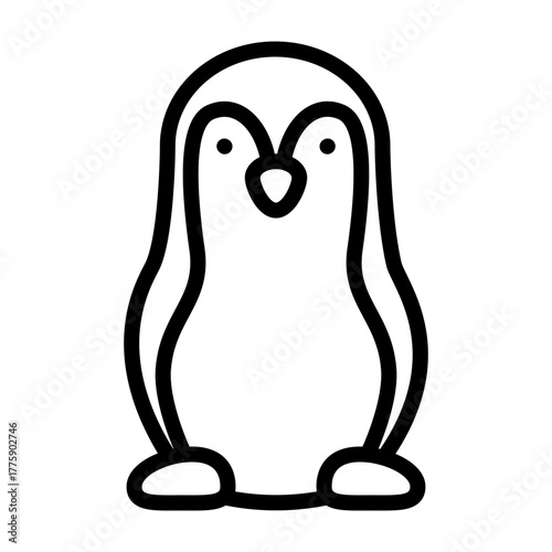 Penguin Vector Line Icon Design