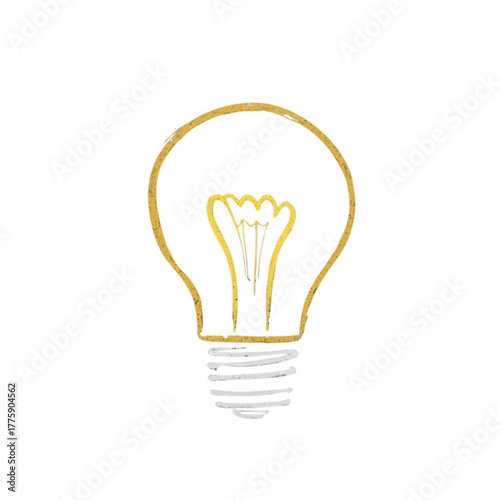 Illuminating Idea A Hand-Drawn Lightbulb Symbolizing Innovation, Creativity, and Insight on a White Background