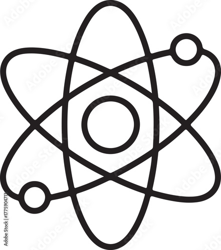 Simple atom model with electrons orbiting nucleus