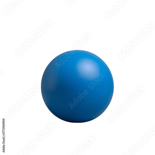 Simple blue sphere with a smooth matte finish isolated on a white background. A three-dimensional shape representing geometric form and concepts of minimalism