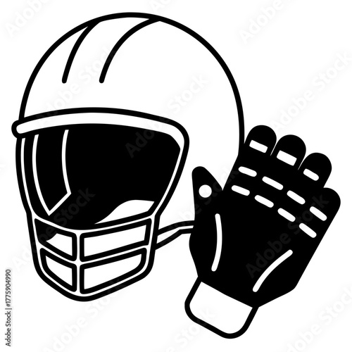 American football helmet and glove representing protection and readiness for the game