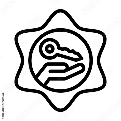 Ownership Seal Vector Line Icon Design