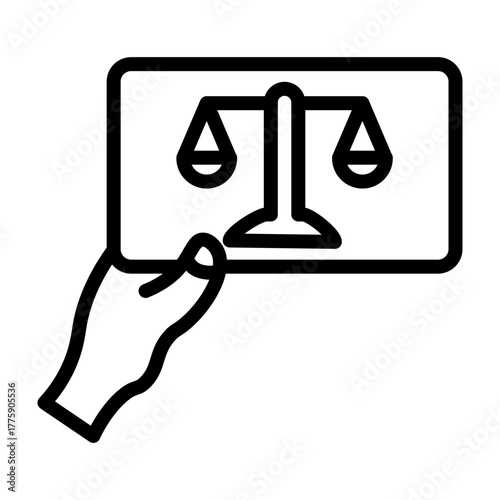 Usage Rights Card Vector Line Icon Design