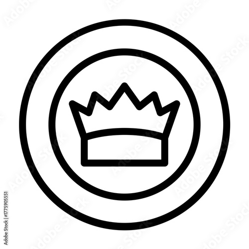 Quadro em tela Exclusive Rights Badge Vector Line Icon Design