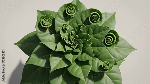 Captivating Green Plant with Spiraling Leaves and Unique Growth Pattern.