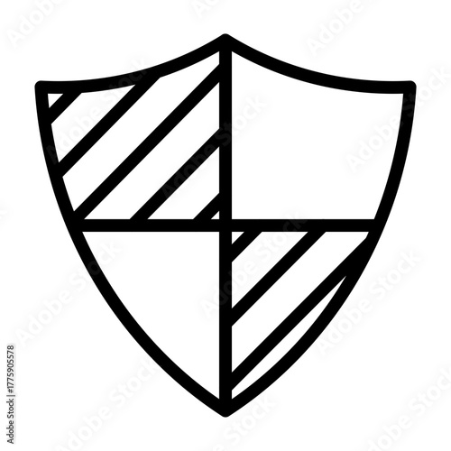 Anti Piracy Shield Vector Line Icon Design