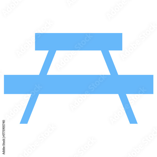 Park table icon vector. Represents picnic area, rest spot, and outdoor furniture. Ideal for park maps, leisure apps, and recreational area themes.