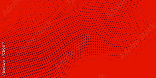 Poppuler Dots red and crimson pop art background with halftone dots in comic style, art