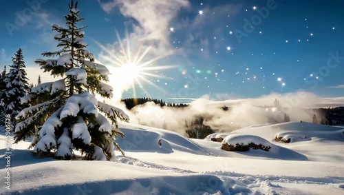 A collection of artistic light effects, bokeh, snow, and winter landscapes featuring bright colors, sparkling elements, and magical atmospheres for creative, Christmas holiday and decorative designs.