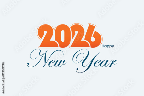 2026 Happy New Year Typography Design Template