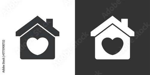 Home Full of Love icon. Solid glyph series icon