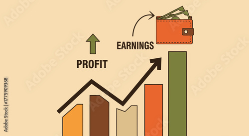 A visually appealing vector illustration depicting strong financial performance and business growth