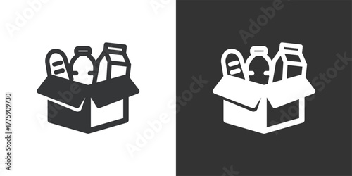 Food Donations and Food Aid icon. Solid glyph series icon